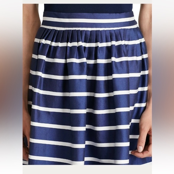 Polo Ralph Lauren Striped A-line Silk/Cotten Blend Navy/white Skirt - Picture 15 of 16